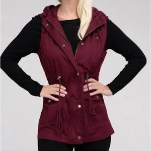 New hooded vest - in a beautiful “Dark Burgundy”.